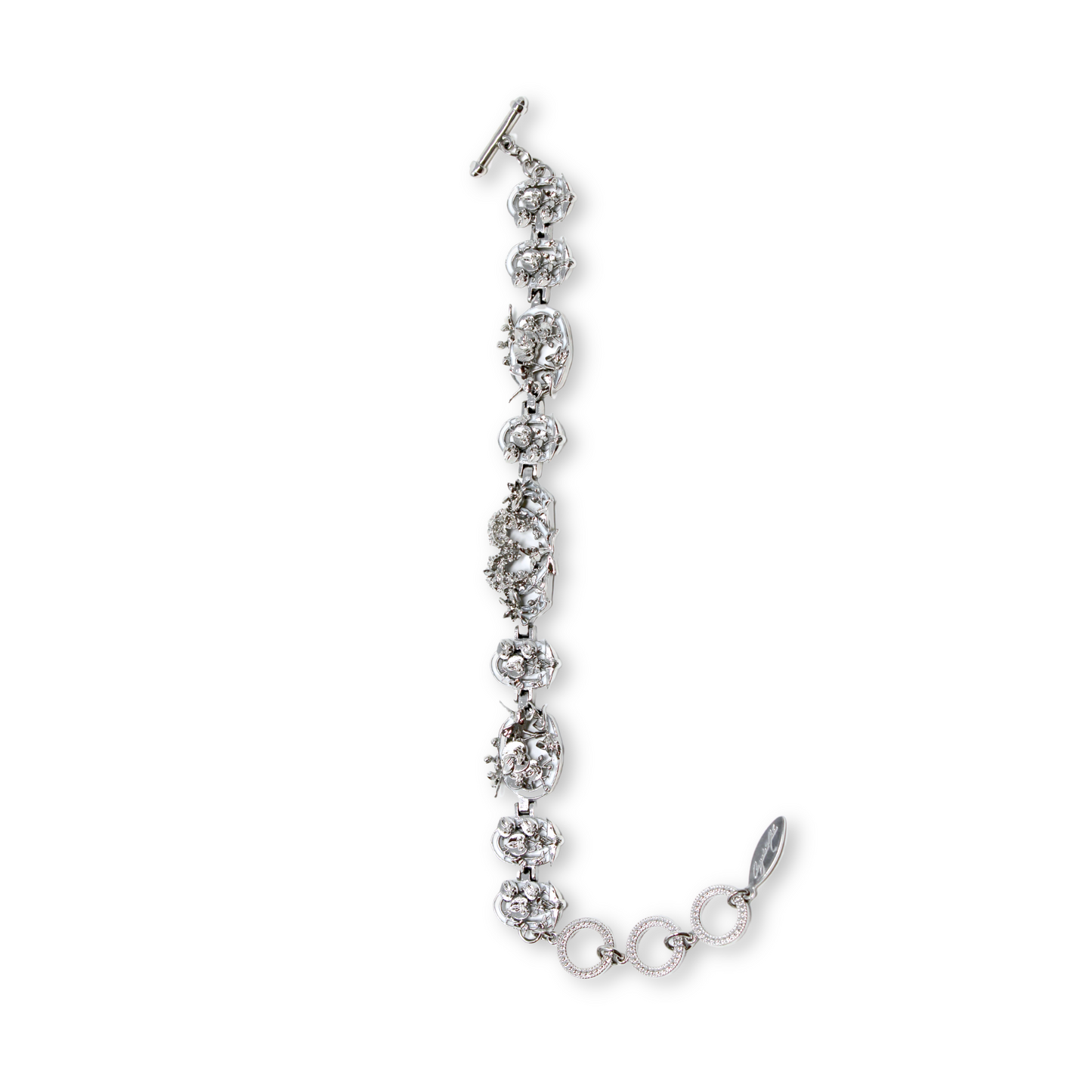 "Cherished Orchid" Bracelet - White Rhodium