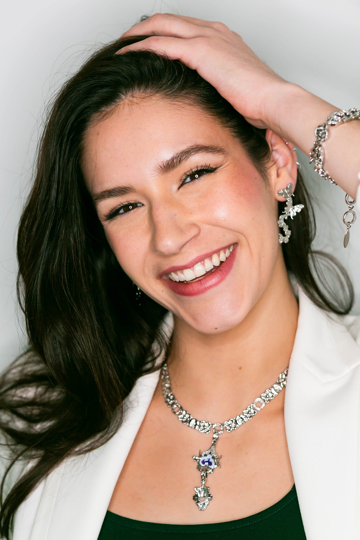 "Butterfly Wind" Earrings - White Rhodium