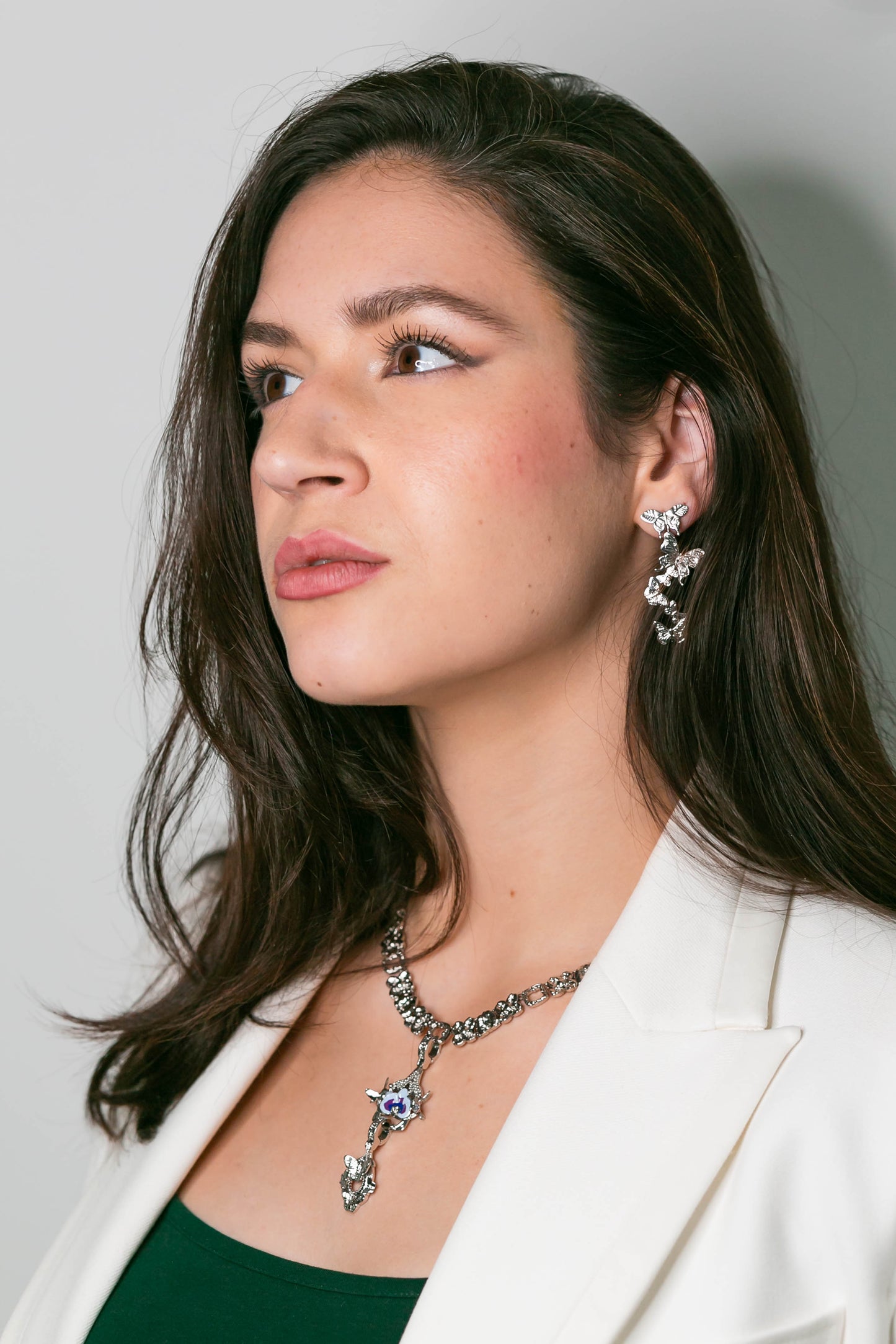 "Butterfly Wind" Earrings - White Rhodium