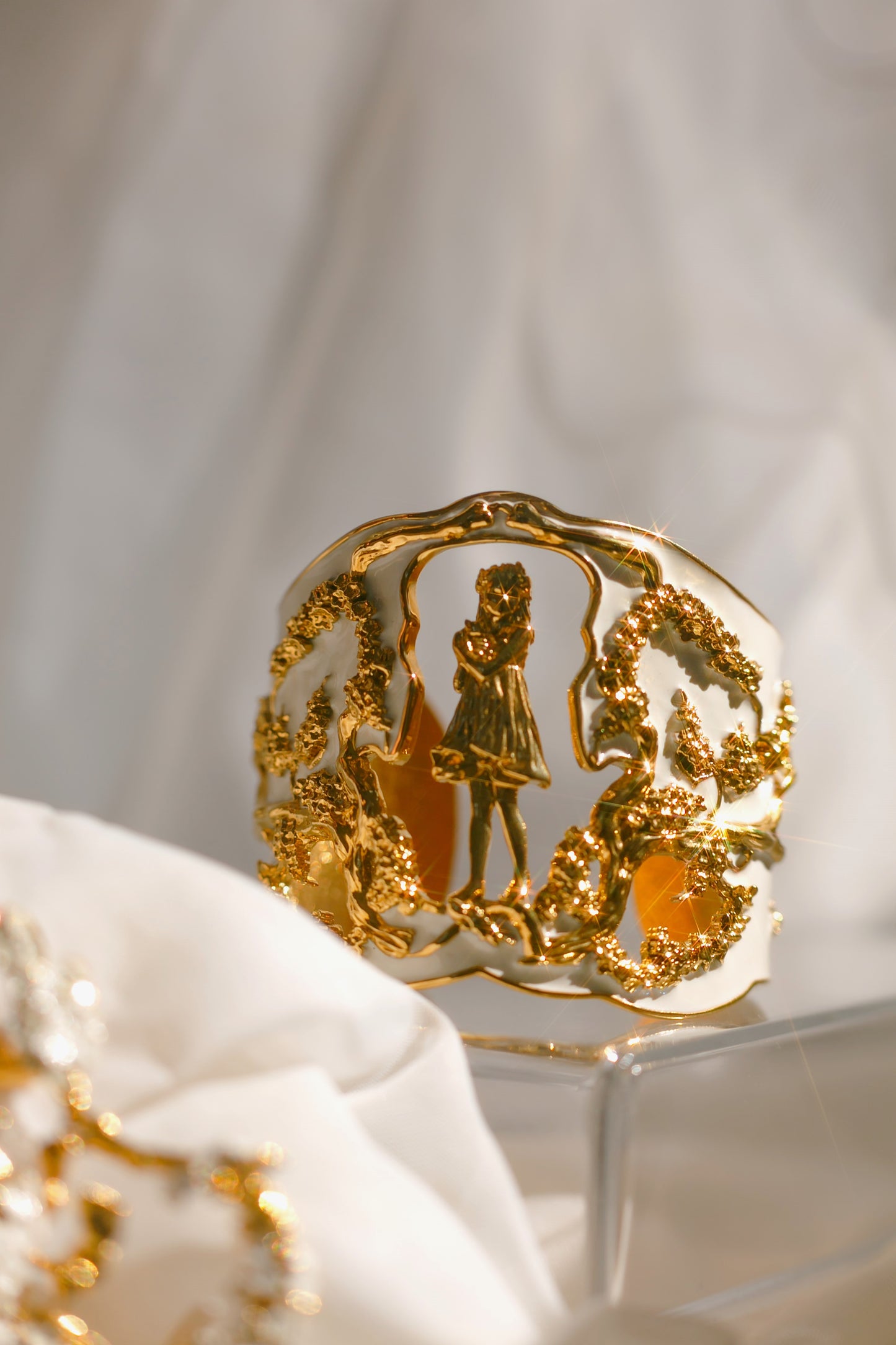 "Harmony" Cuff Bracelet - Gold & Ivory