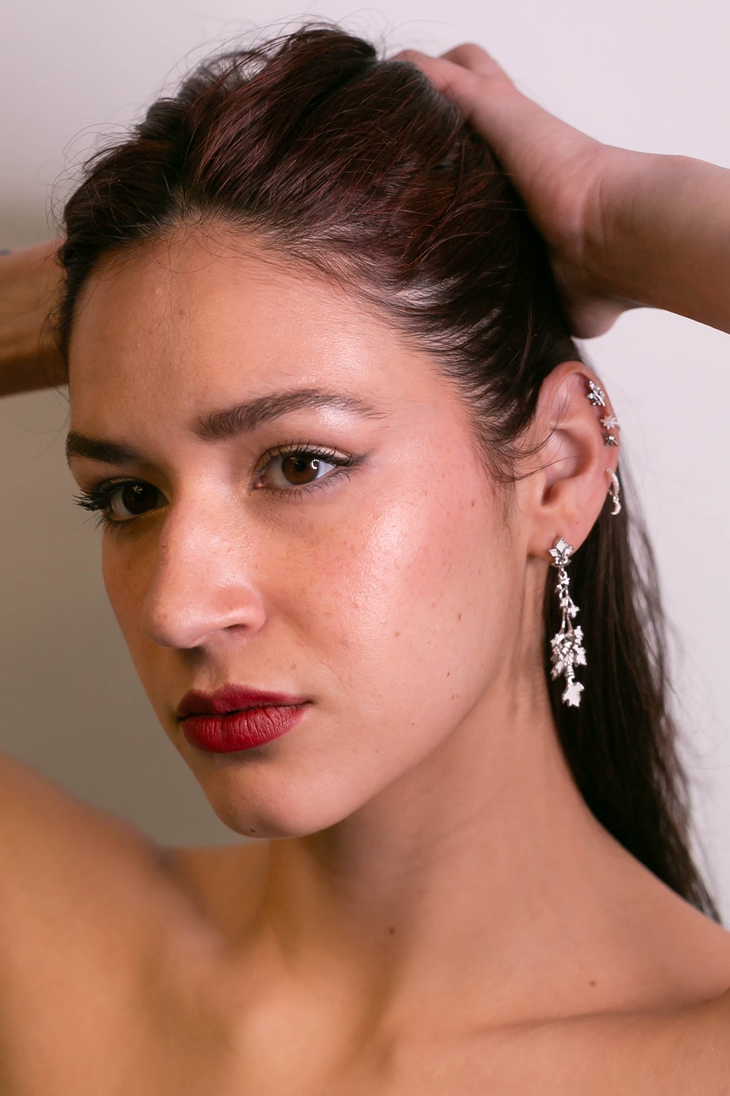 "Parsley" Earrings - White Rhodium & Bright White