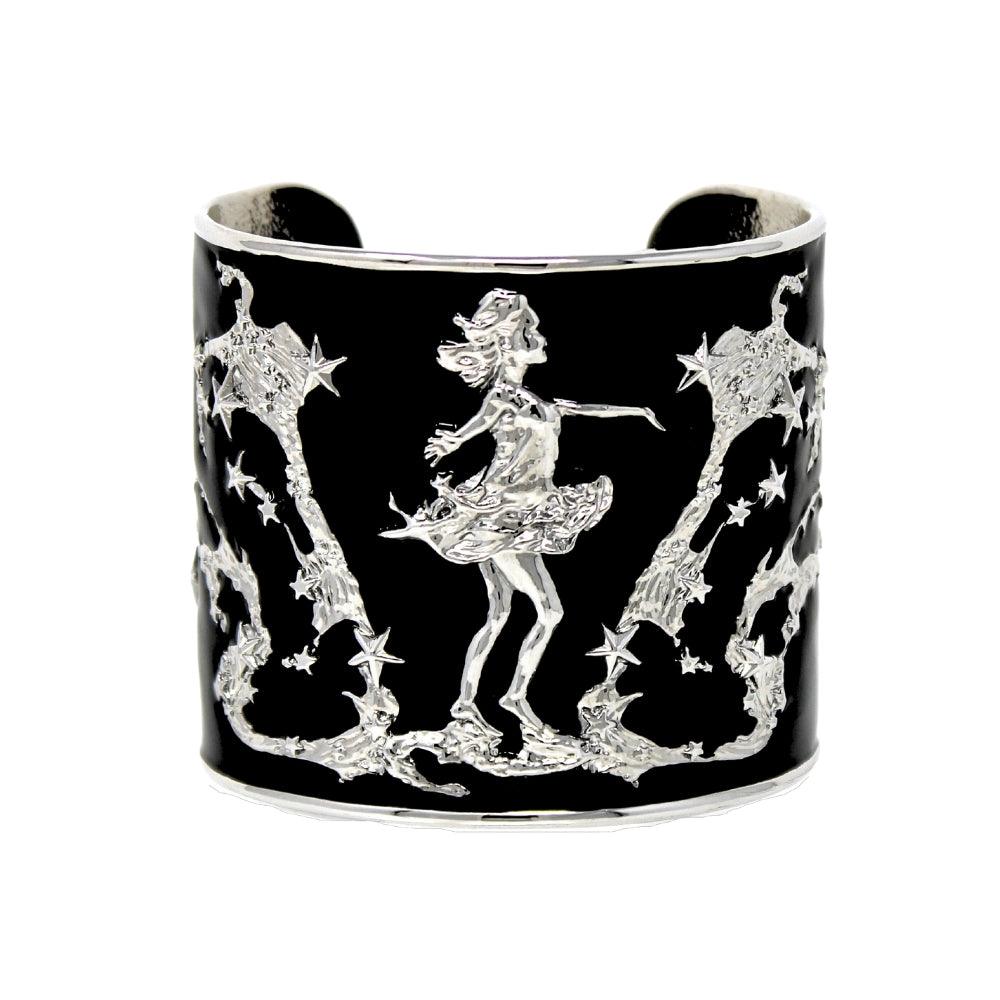 "She Moves The Stars" Cuff Bracelet - Gold & Black - Angela Mia Jewelry