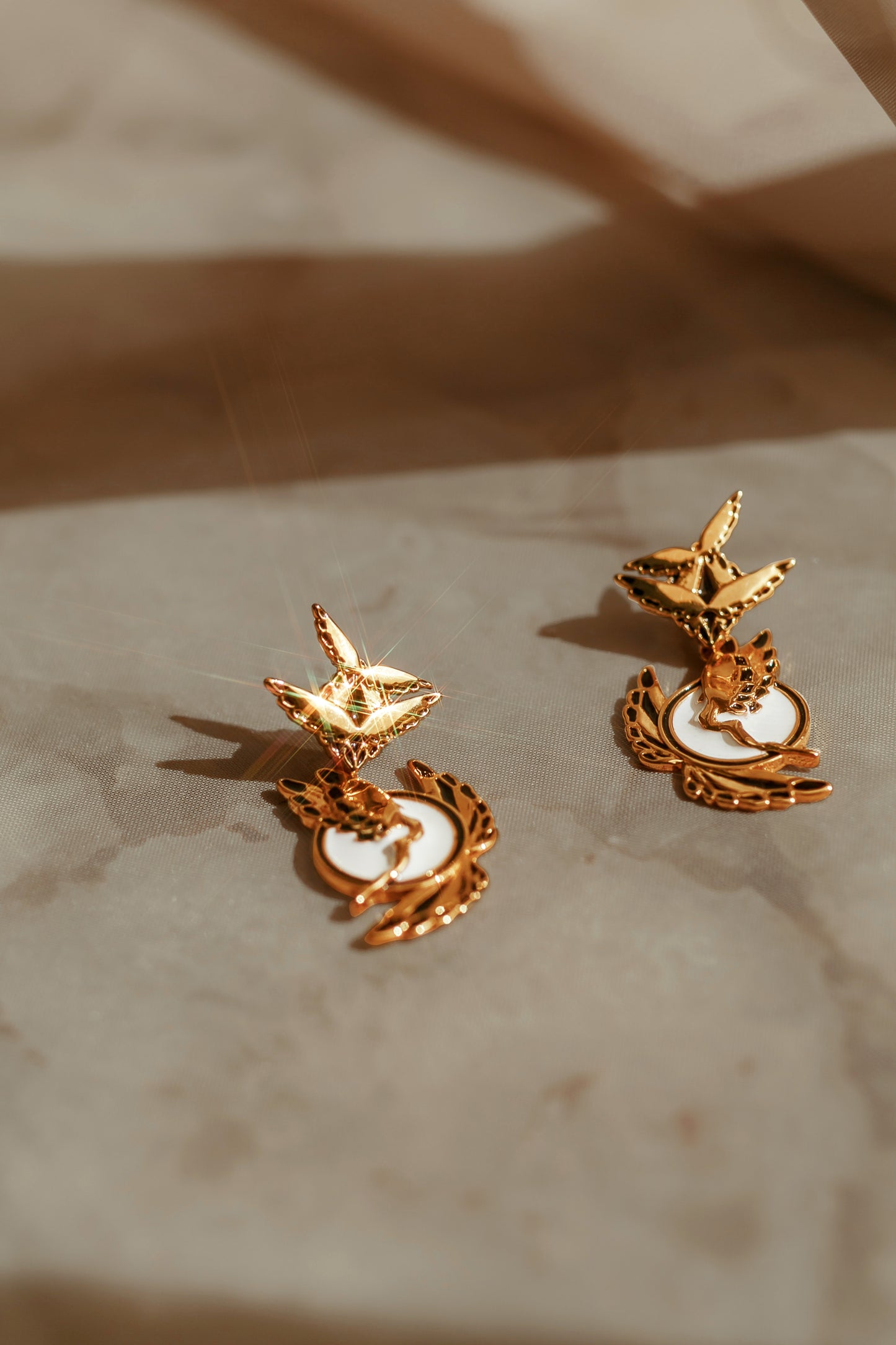 "Soaring" (Small) Earrings - Gold & Black