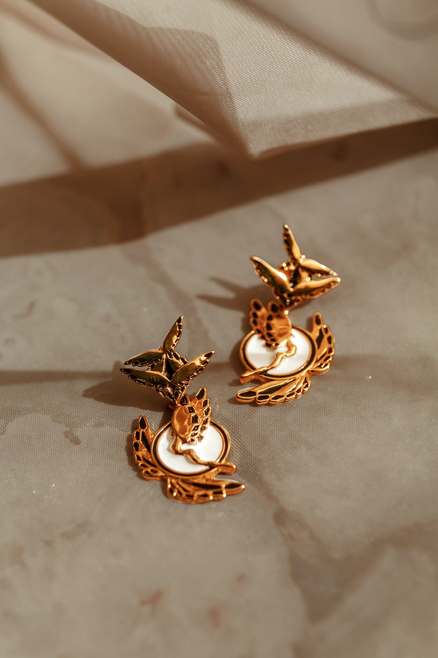 "Soaring" (Small) Earrings - Gold & Black