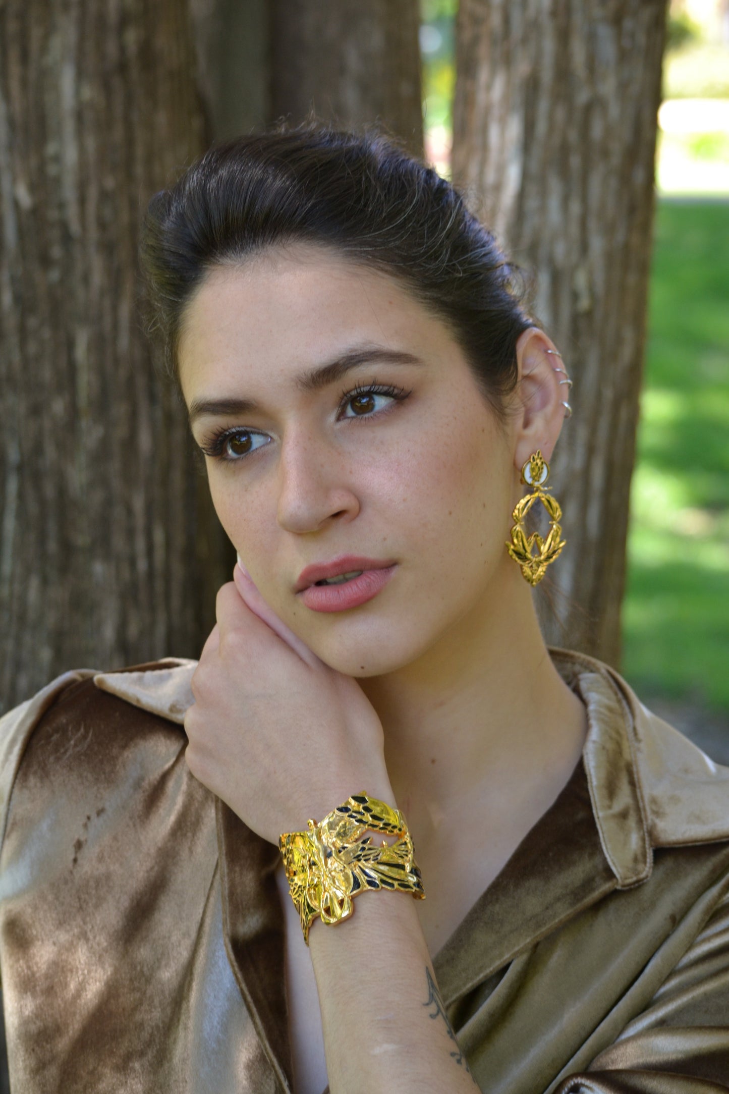 "Soaring" Cuff Bracelet - Gold & Black