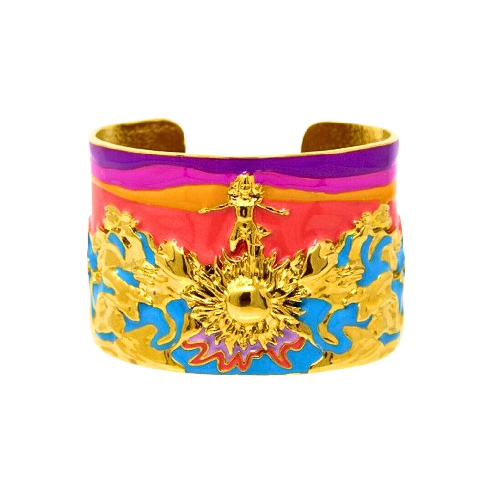 "Tomorrow's Glory" Cuff Bracelet - White Rhodium
