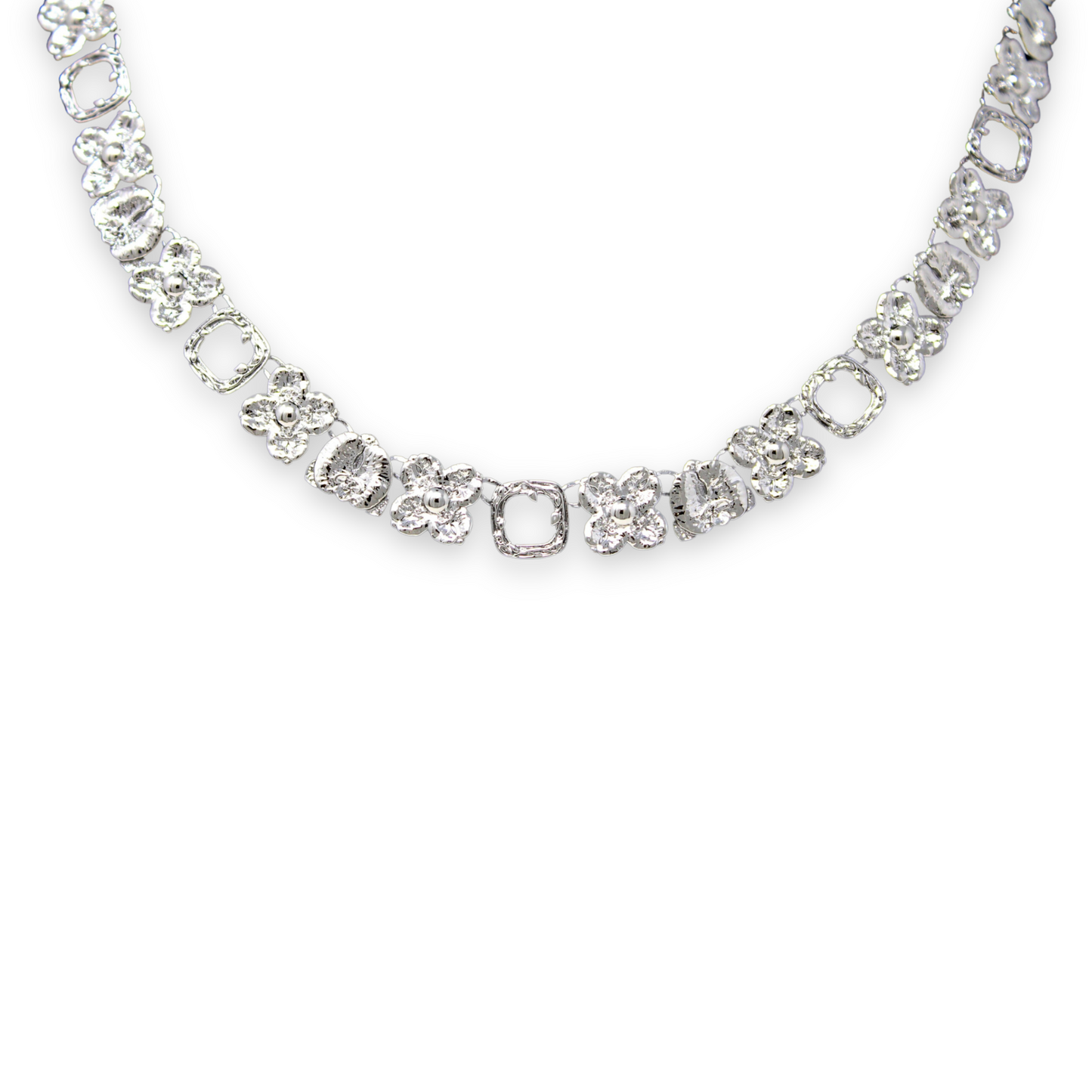 "Cherished Orchid" Necklace - White Rhodium