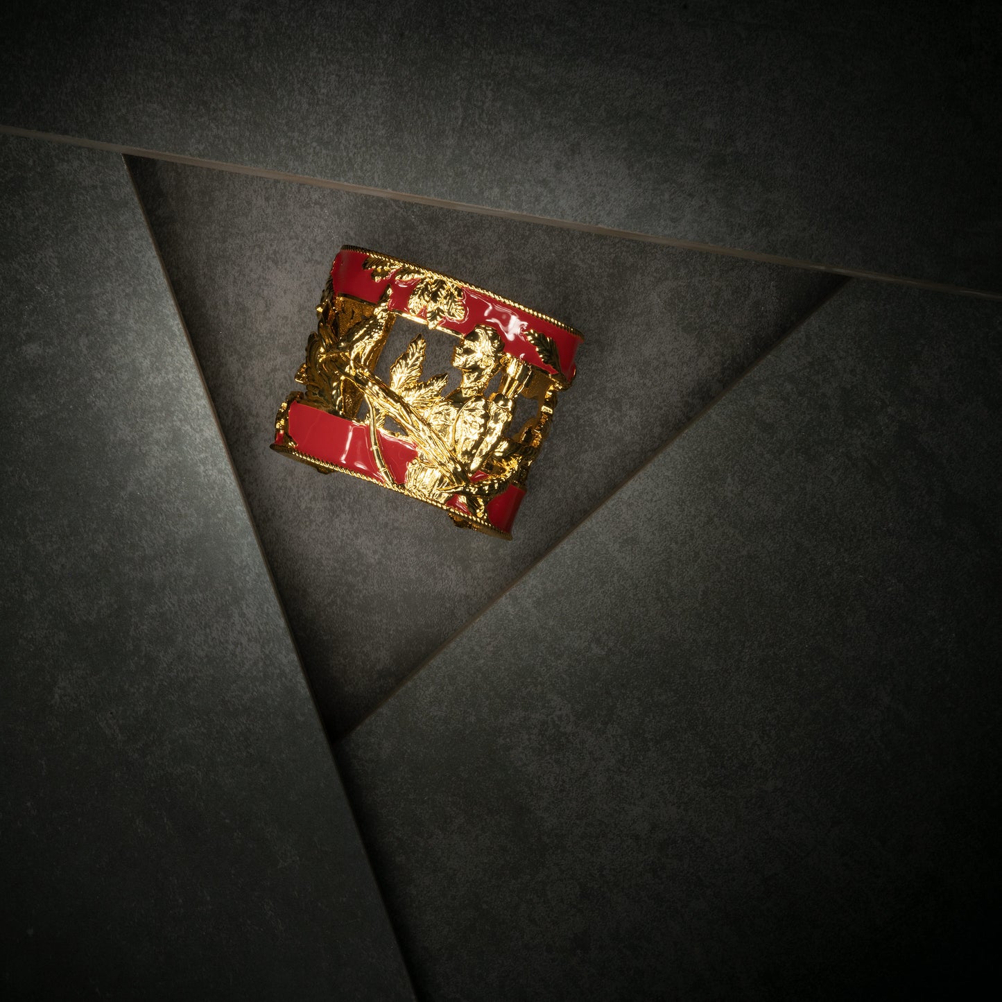 "Vigor" Cuff Bracelet - Gold & Red