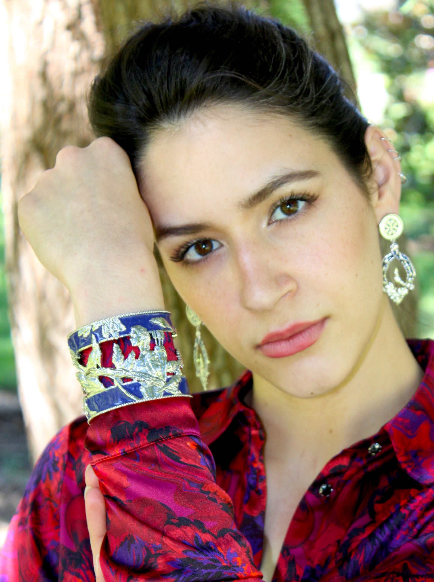 "Vigor" Cuff Bracelet - Silver & Royal Blue