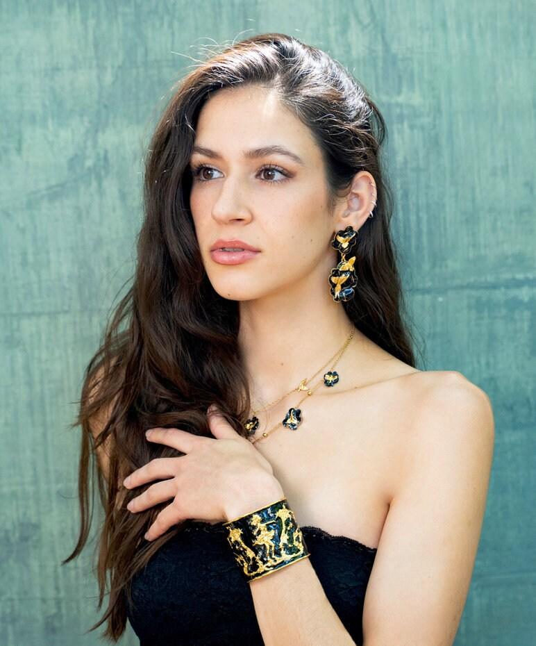 Unique Necklace "Arise" - Gold & Black Gift, Gift For Mom, Artistic, Jewelry
