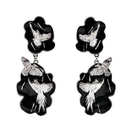 Unique Earrings "Arise" - Silver & Black Gift, Gift For Mom, Artistic, Jewelry