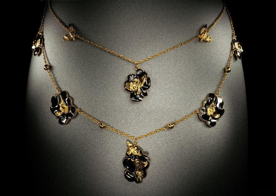 Unique Necklace "Arise" - Gold & Black Gift, Gift For Mom, Artistic, Jewelry