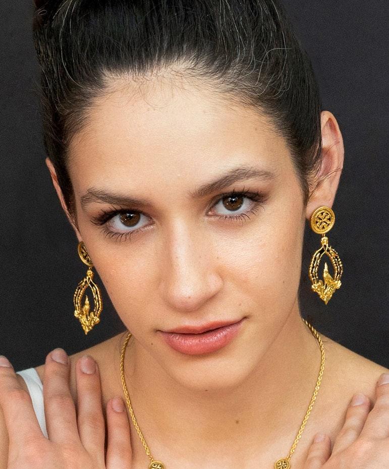 Unique Earrings "Vigor" Classic - Gold & Black Jewelry, Gift, Gift for Mom, Artistic