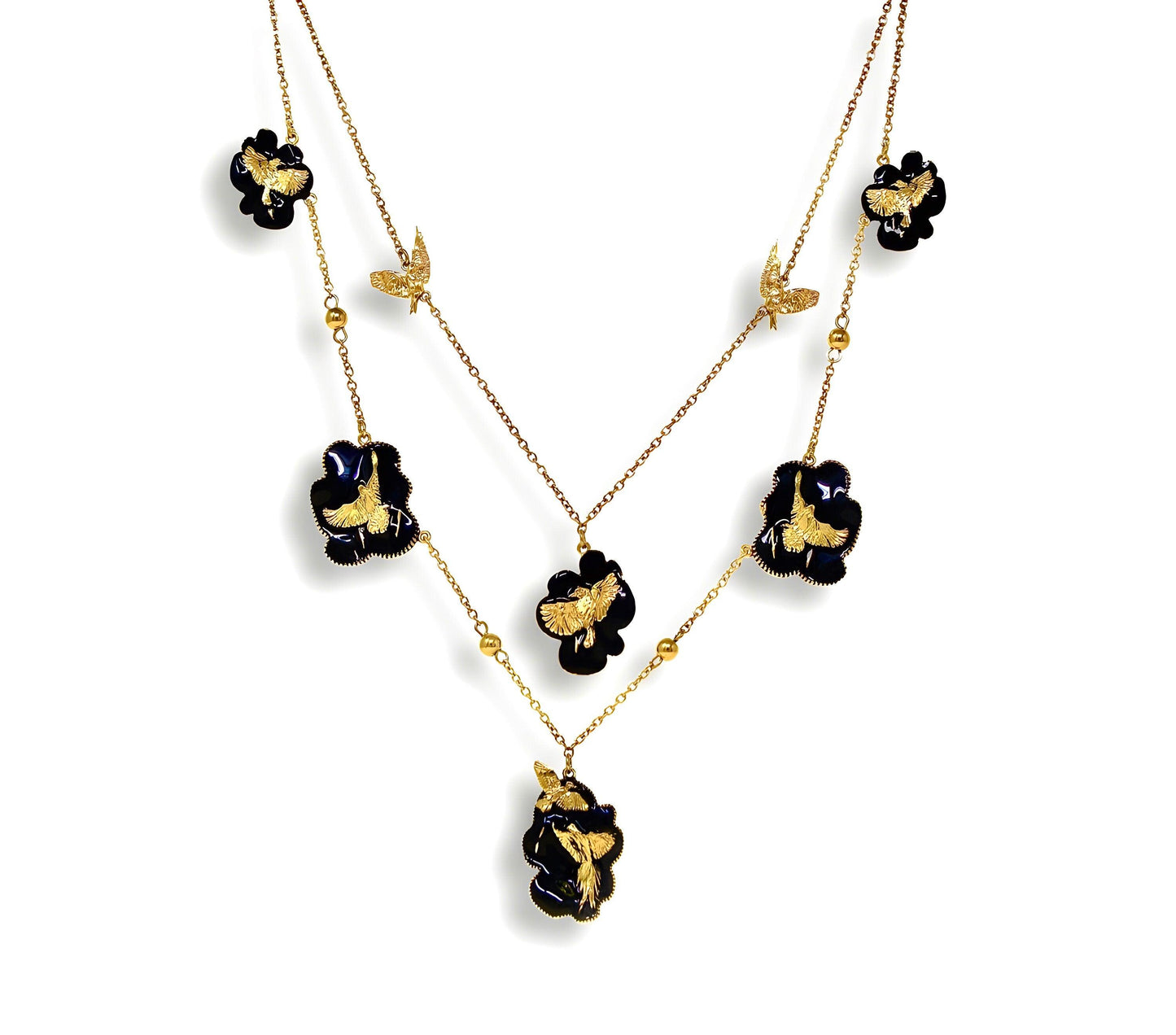 Unique Necklace "Arise" - Gold & Black Gift, Gift For Mom, Artistic, Jewelry