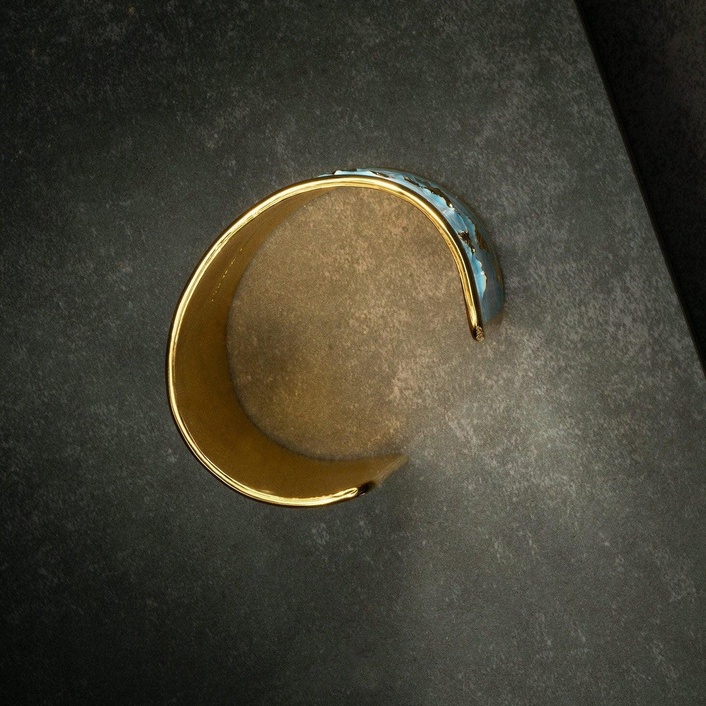 "Arise" Cuff Bracelet - Sky Blue with Clouds - Angela Mia Jewelry
