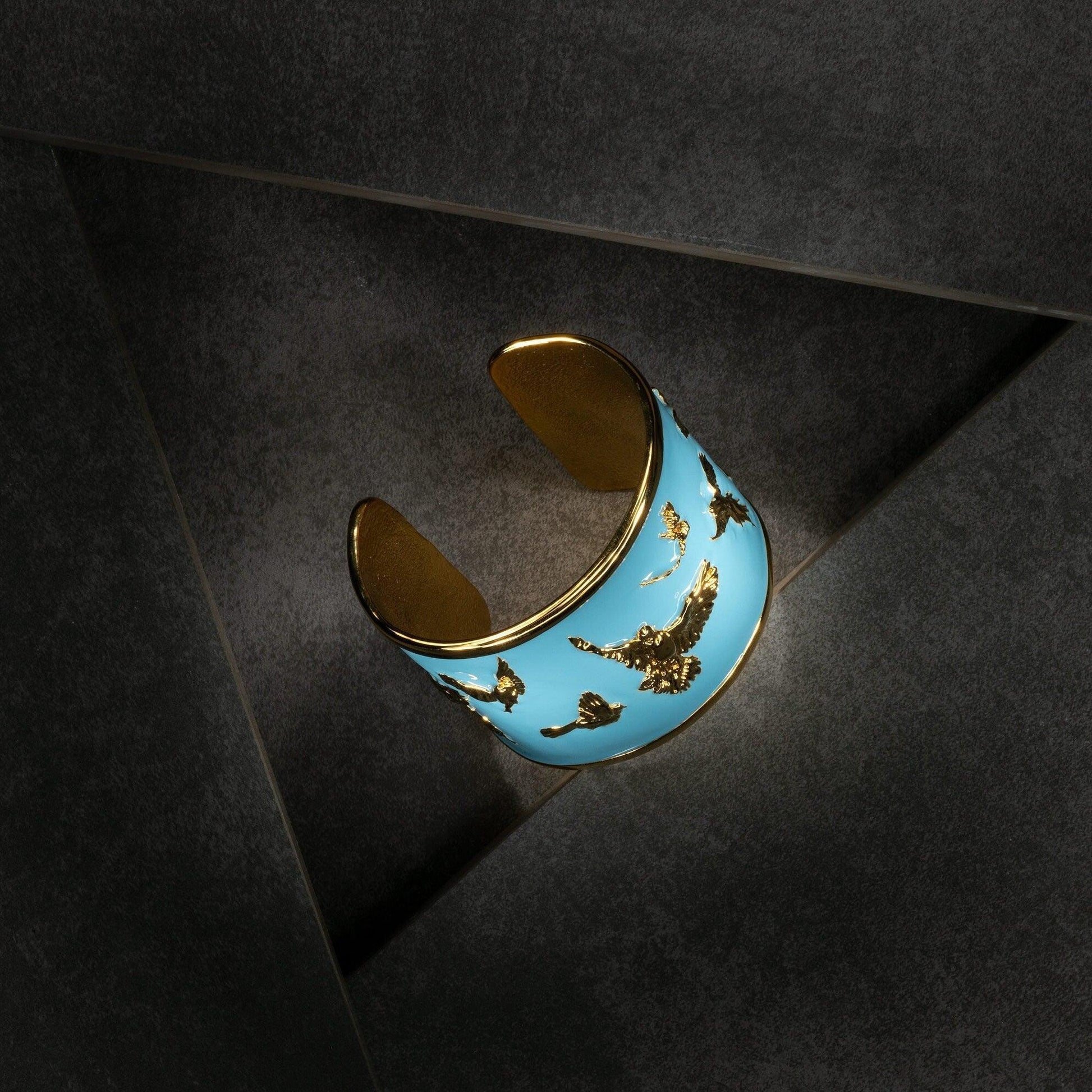 "Arise" Cuff Bracelet - Sky Blue - Angela Mia Jewelry