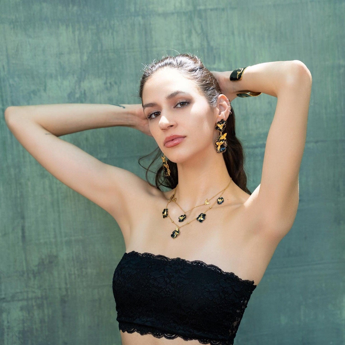 Unique Earrings "Arise" - Gold & Black Jewelry, Gift, Gift for Mom, Artistic