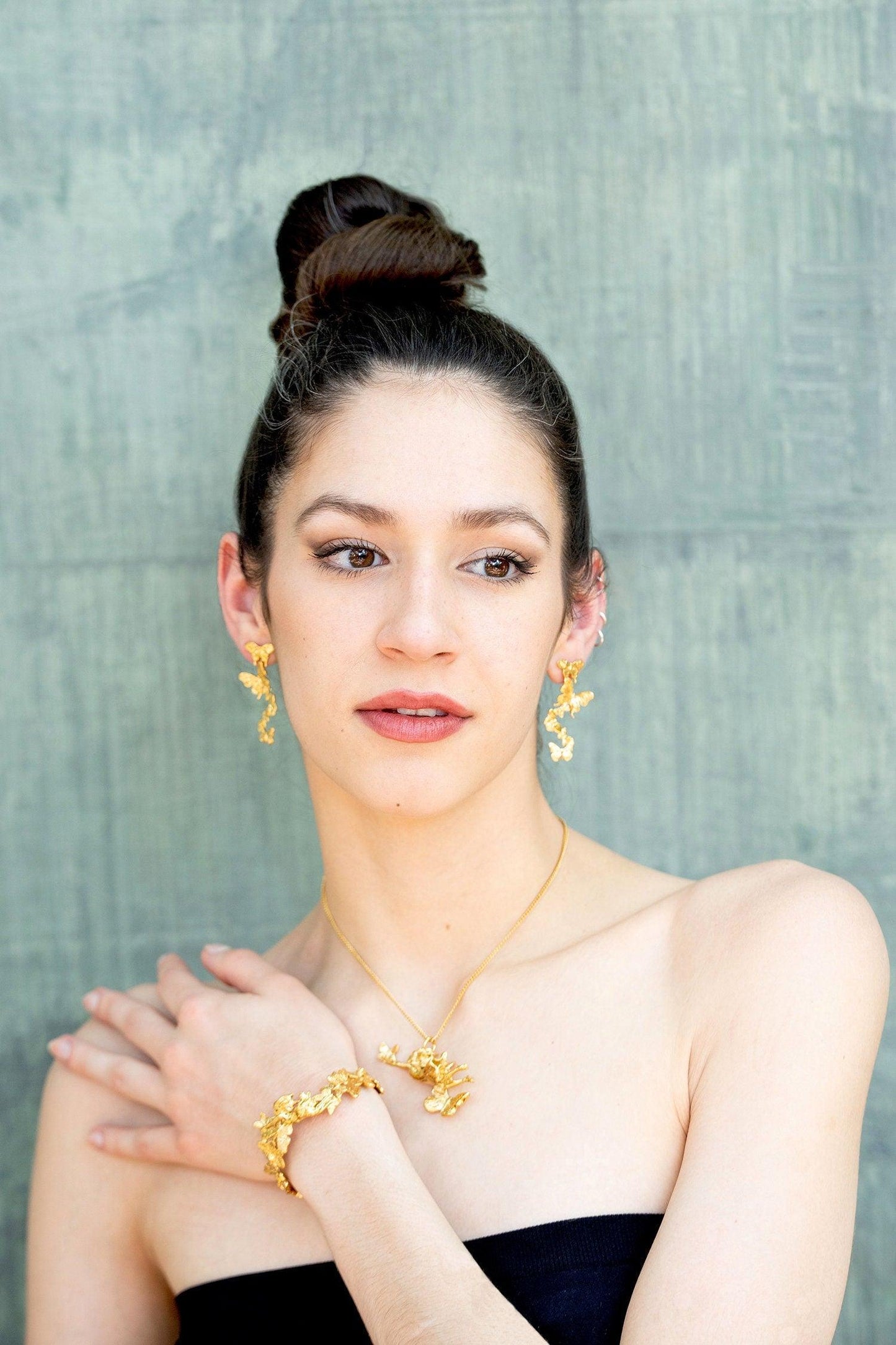 "Lift Her with Butterflies" Bracelet - Gold - Angela Mia Jewelry