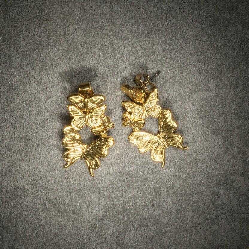 Unique Earrings "Butterfly Breeze" - Gold Gift, Gift For Mom, Artistic, Jewelry