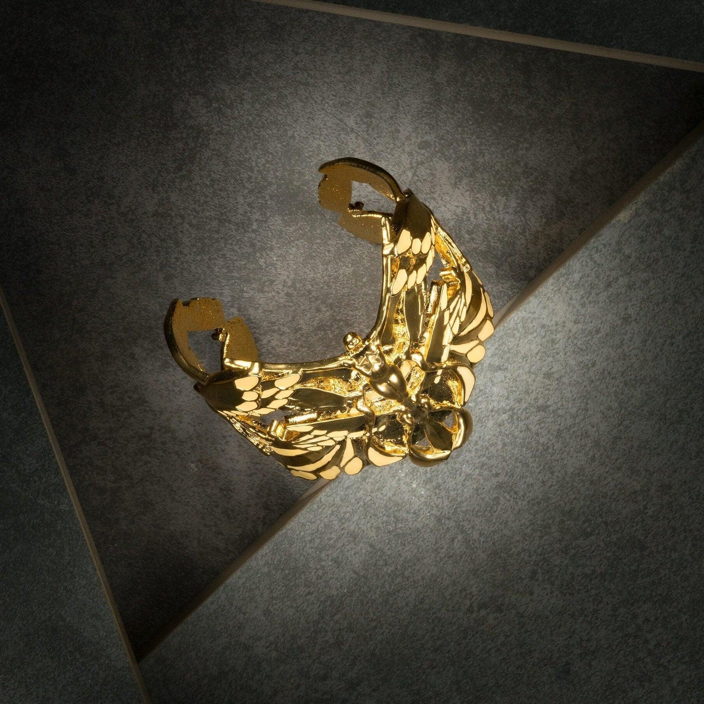 "Soaring" Cuff Bracelet - Gold & Champagne - Angela Mia Jewelry