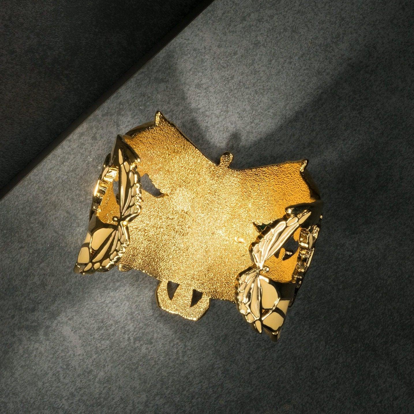 "Soaring" Cuff Bracelet - Gold & Champagne - Angela Mia Jewelry