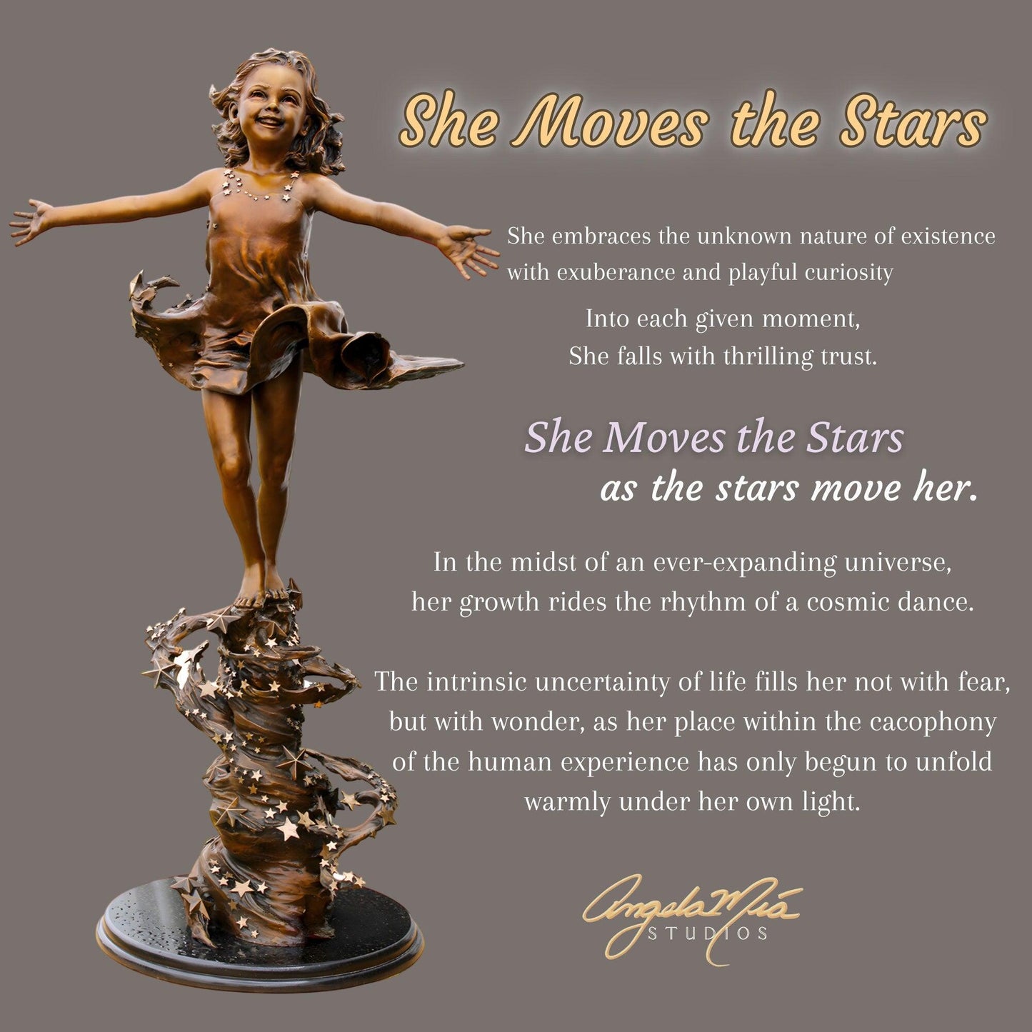 "She Moves The Stars" Cuff Bracelet - Gold & Black - Angela Mia Jewelry