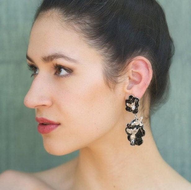 Unique Earrings "Arise" - Silver & Black Gift, Gift For Mom, Artistic, Jewelry