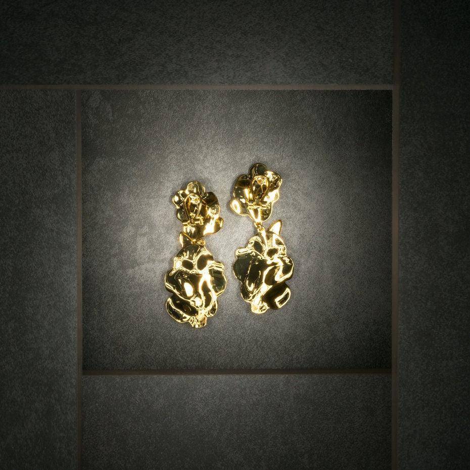 Unique Earrings "Arise" - Gold & Ivory Gift, Gift For Mom, Artistic, Jewelry