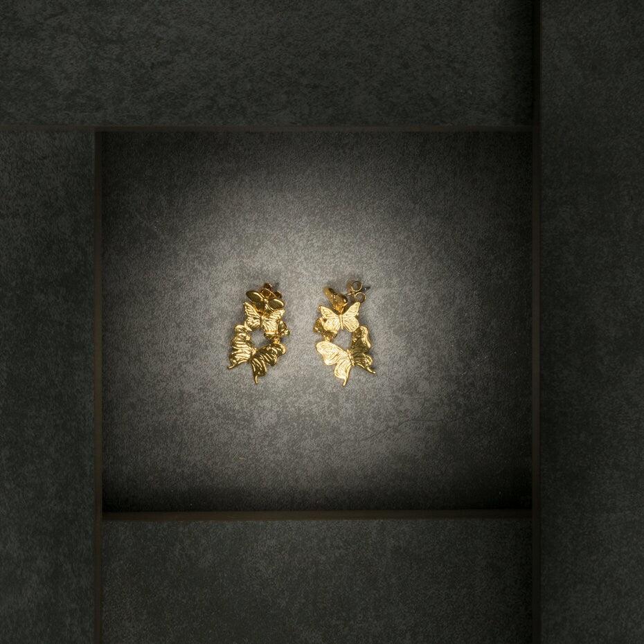 Unique Earrings "Butterfly Breeze" - Gold Gift, Gift For Mom, Artistic, Jewelry