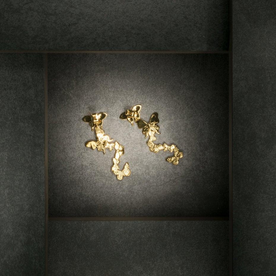Unique Earrings "Butterfly Wind" - Gold Gift, Gift For Mom, Artistic, Jewelry