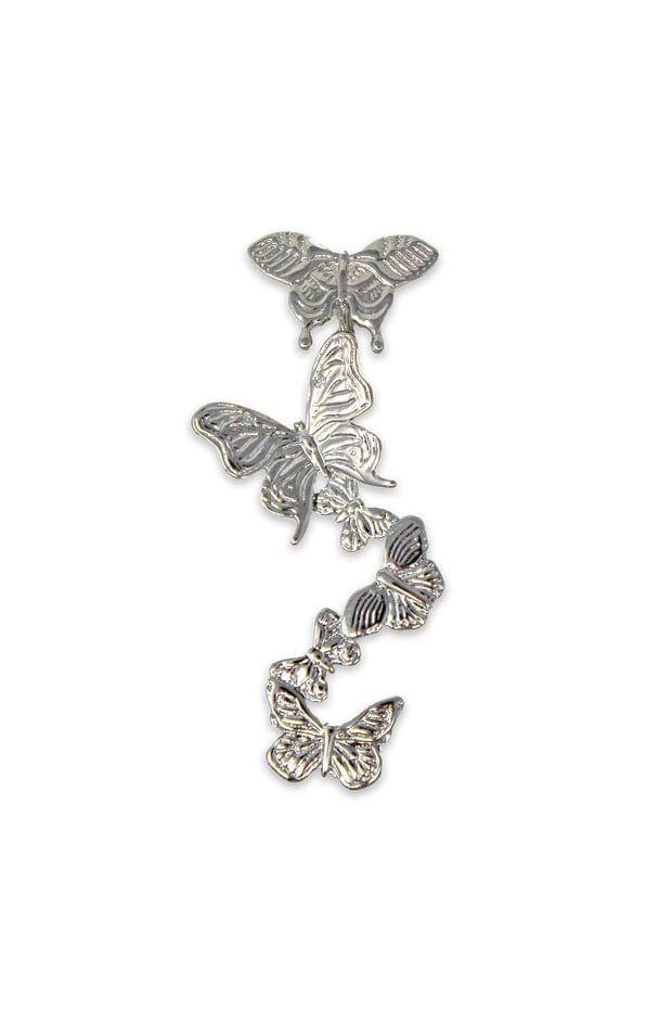 Unique Earrings "Butterfly Wind" - White Rhodium Gift, Gift For Mom, Artistic, Jewelry