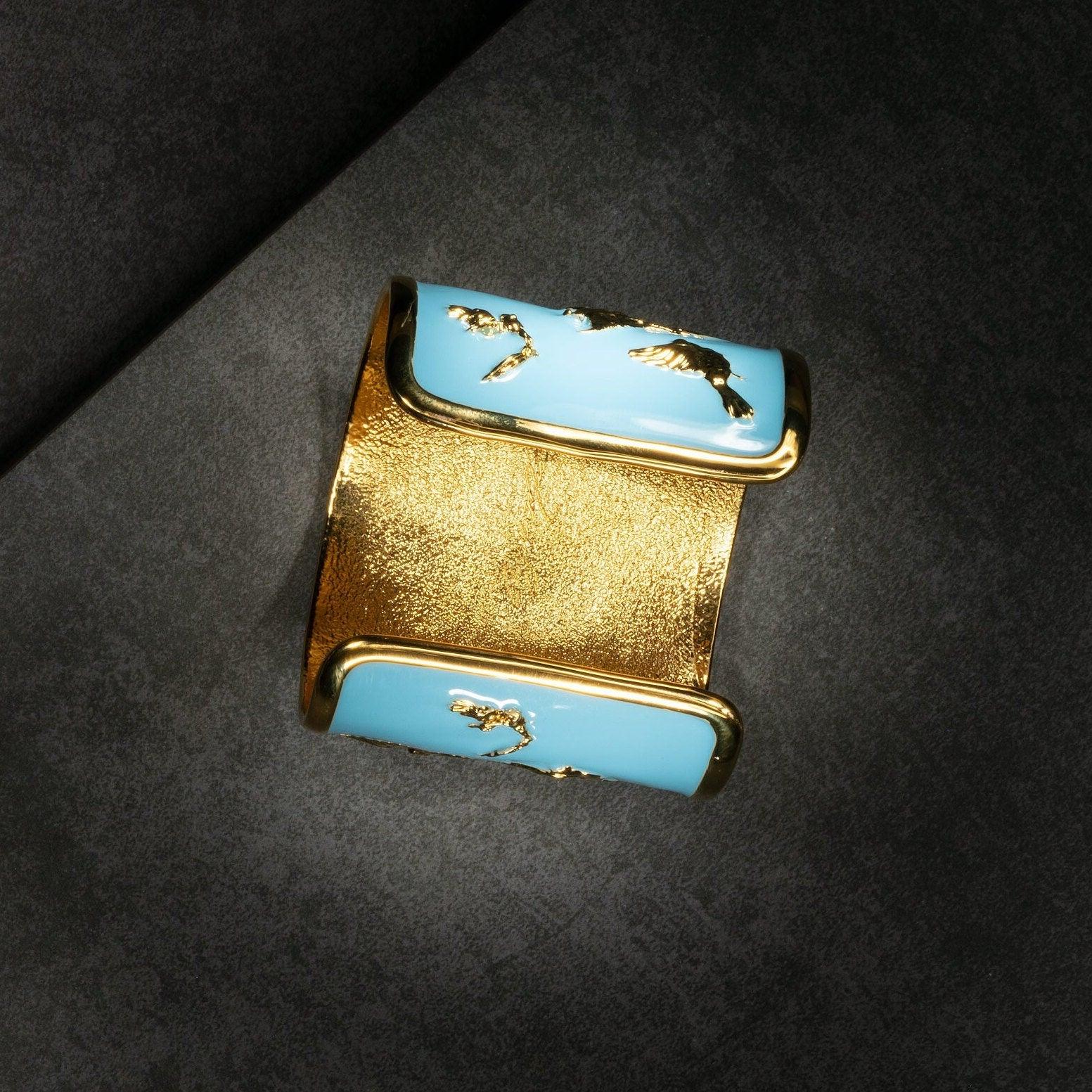 "Arise" Cuff Bracelet - Sky Blue - Angela Mia Jewelry