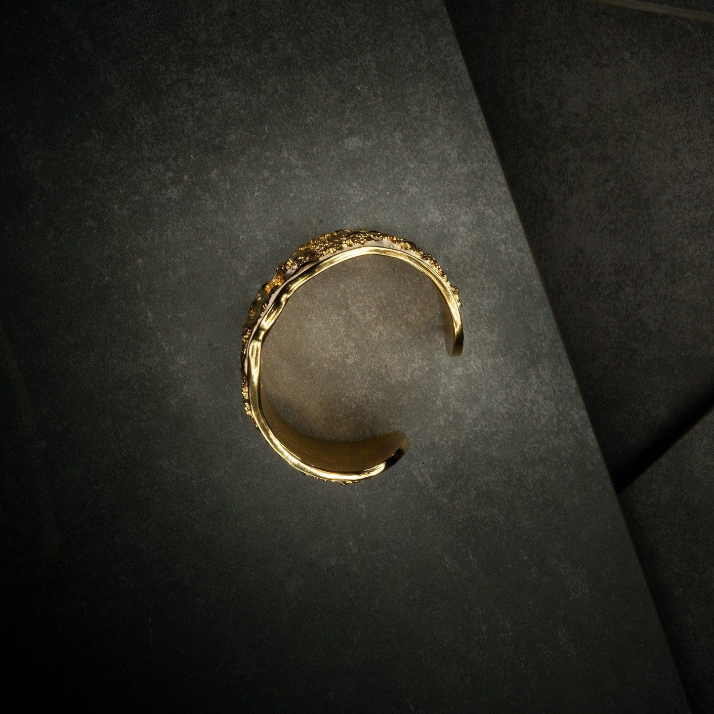"Harmony" Cuff Bracelet - Gold & Ivory - Angela Mia Jewelry