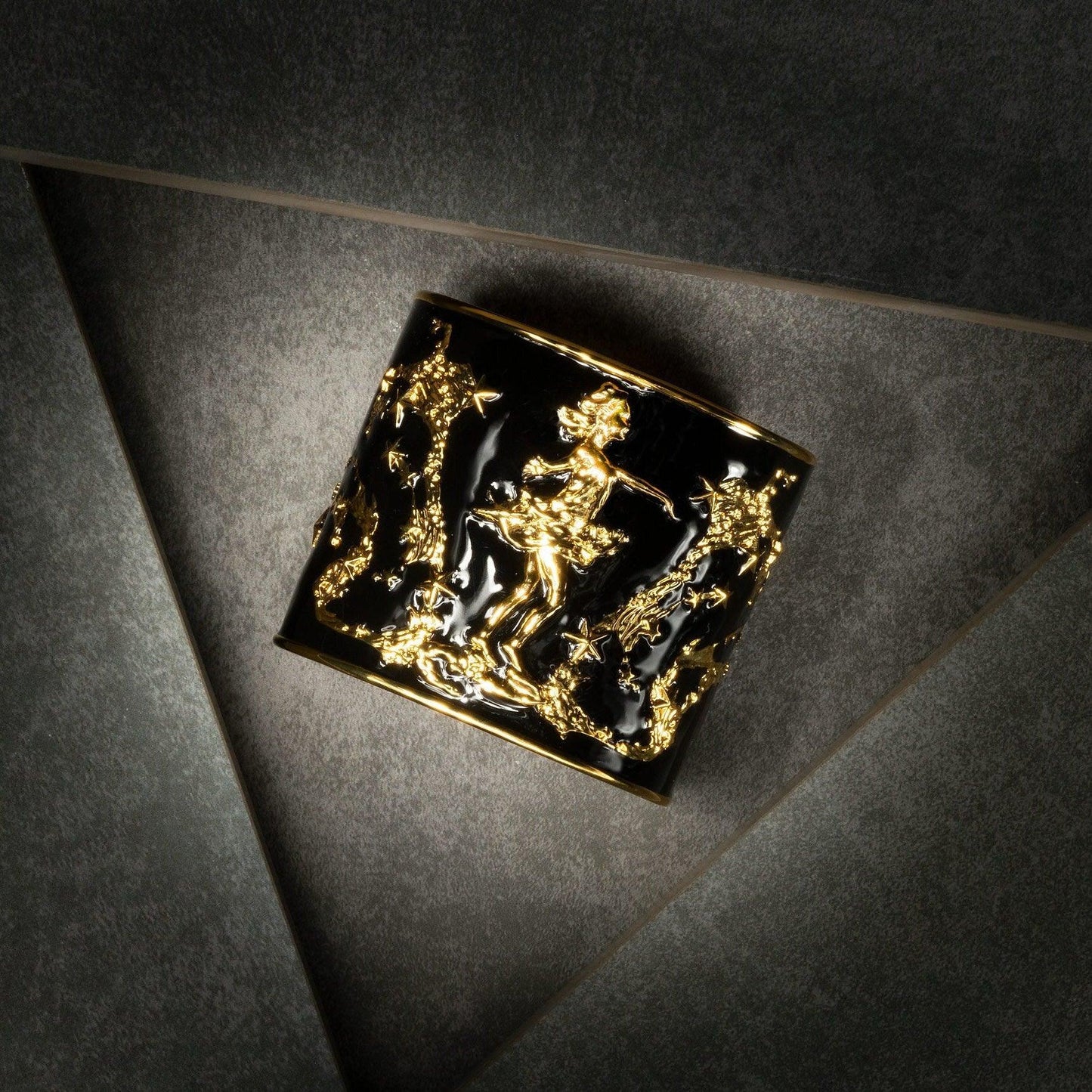"She Moves The Stars" Cuff Bracelet - Gold & Black - Angela Mia Jewelry