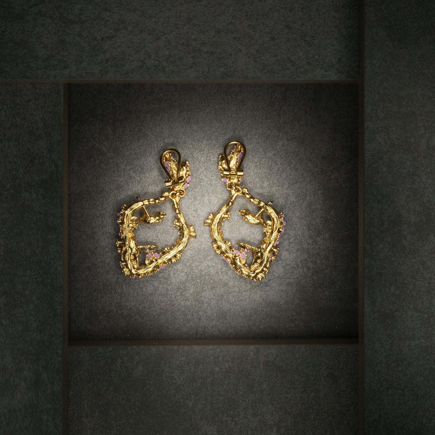 Unique Earrings "Harmony" - Gold & Lavender Gift, Gift For Mom, Artistic, Jewelry