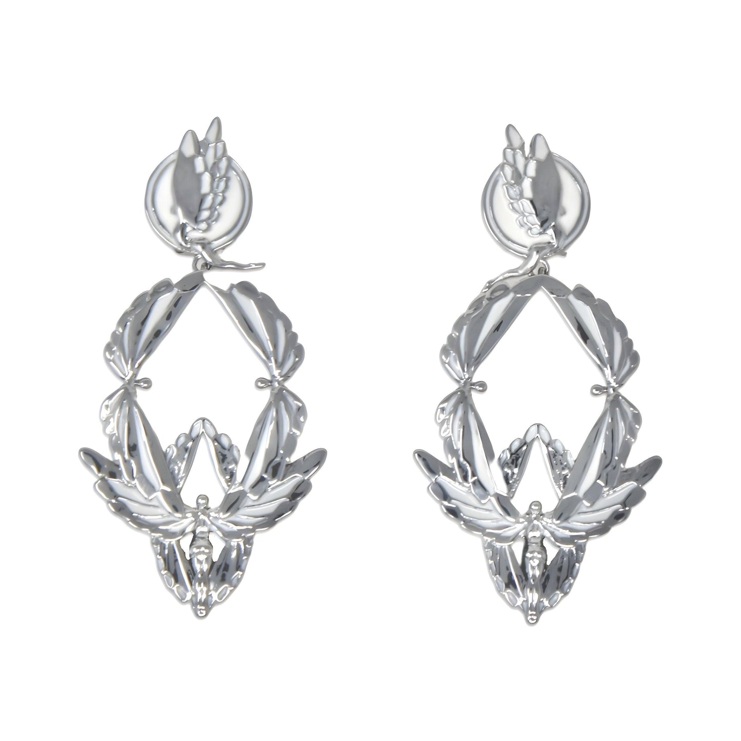 Unique Earrings "Soaring" - Gold & Champagne, Large Jewelry, Gift, Gift for Mom, Artistic