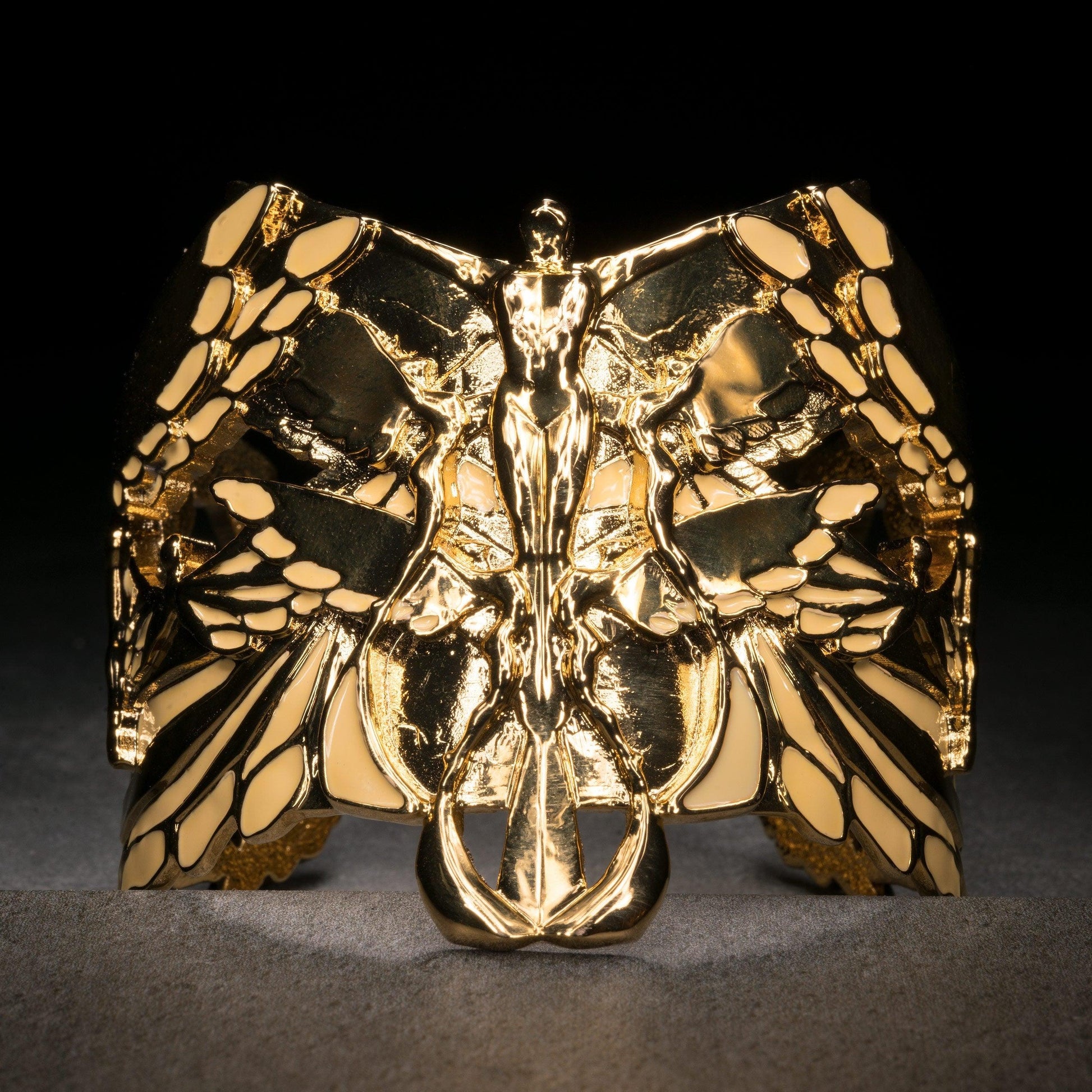 "Soaring" Cuff Bracelet - Gold & Champagne - Angela Mia Jewelry