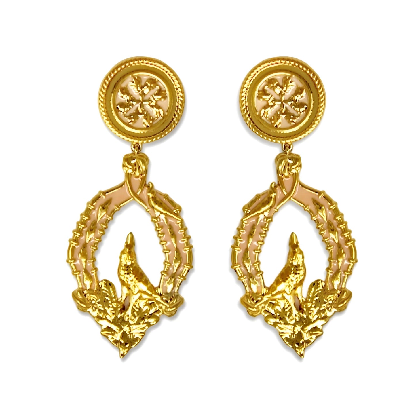 Unique Earrings "Vigor" Classic - Gold & Black Jewelry, Gift, Gift for Mom, Artistic