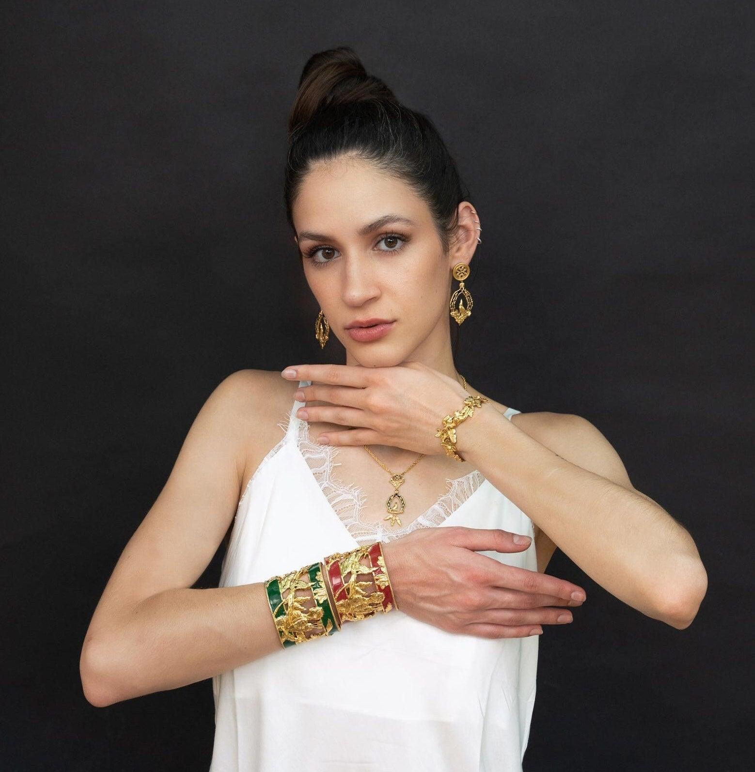 Unique Earrings "Vigor" Classic - Gold & Blush Jewelry, Gift, Gift for Mom, Artistic