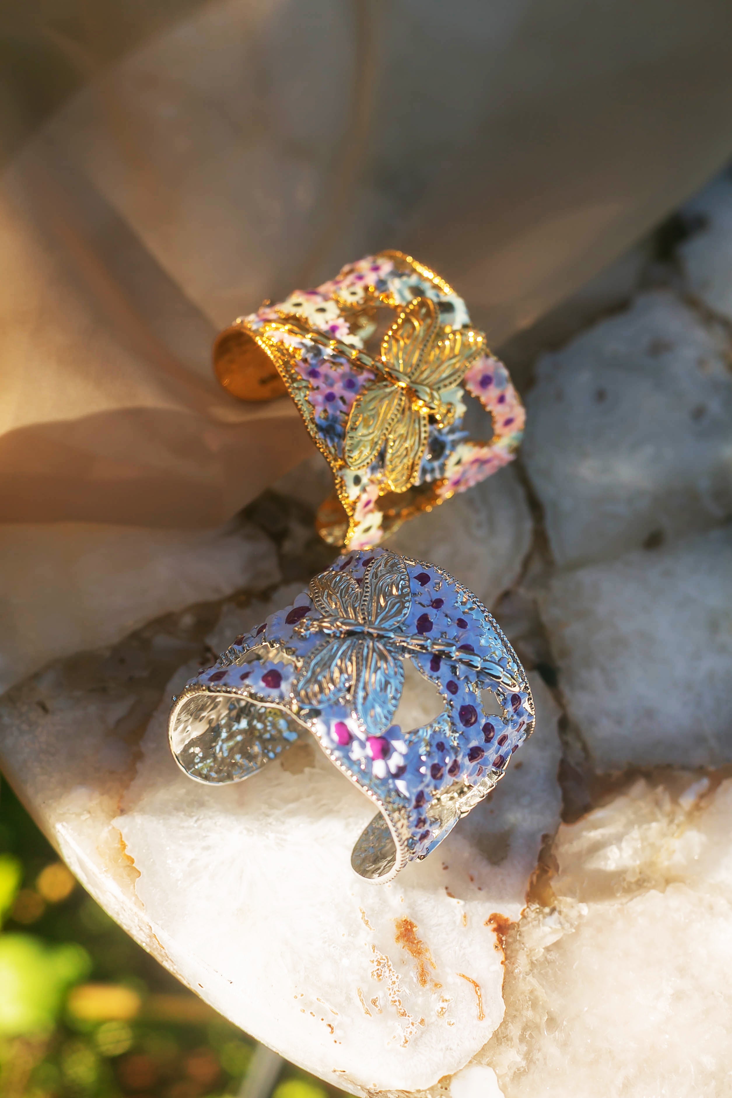 Fly Away White Rhodium Dragonfly Cuff Bracelet – Angela Mia Jewelry