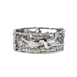 "Parsley" Bangle - White Rhodium