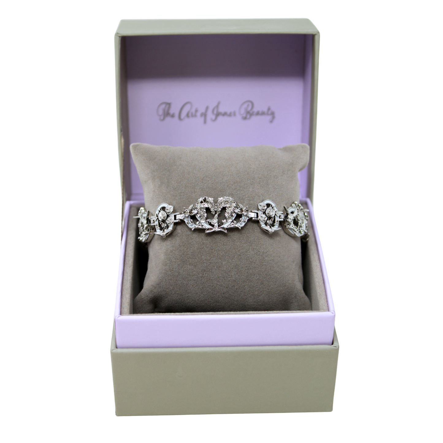 "Cherished Orchid" Bracelet - White Rhodium