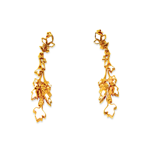 "Parsley" Earrings - Gold & Bright White