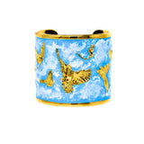 "Arise" Cuff Bracelet - Sky Blue with Clouds - Angela Mia Jewelry