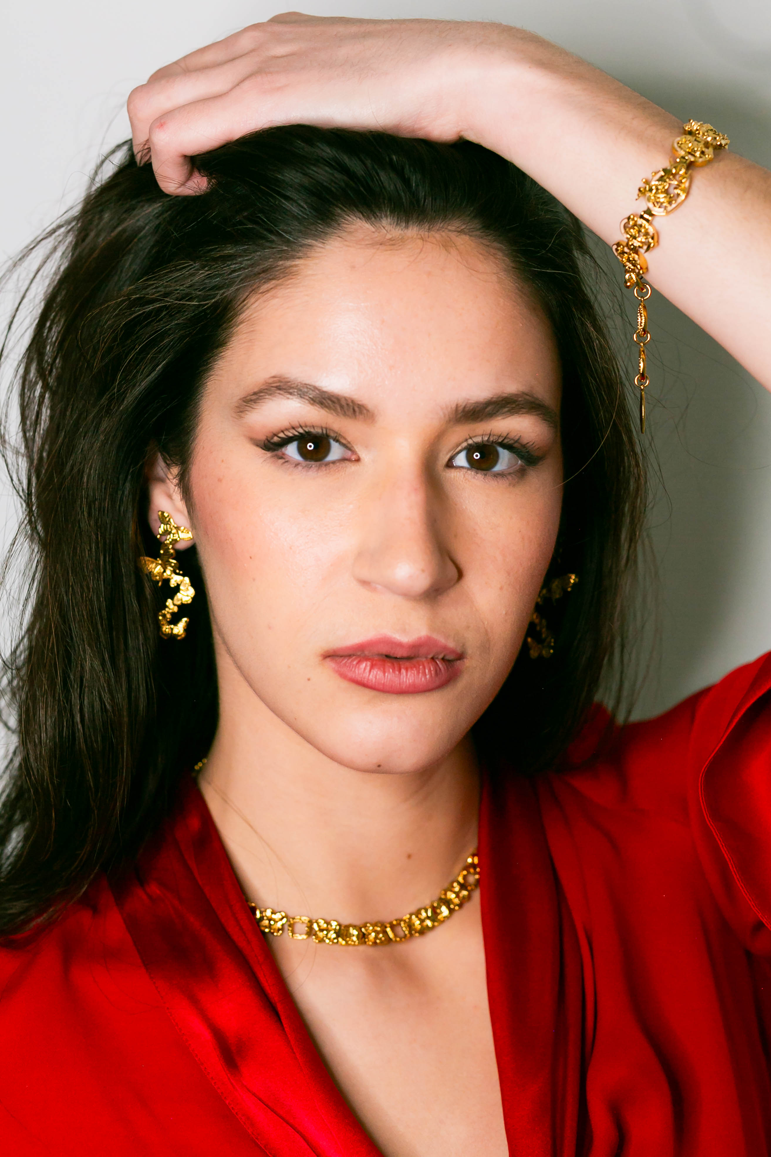 Orchid Necklace – Gold | Angela Mia – Angela Mia Jewelry