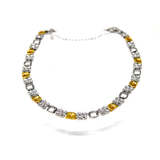 "Cherished Orchid" Necklace - White Rhodium & Gold 2-Toned
