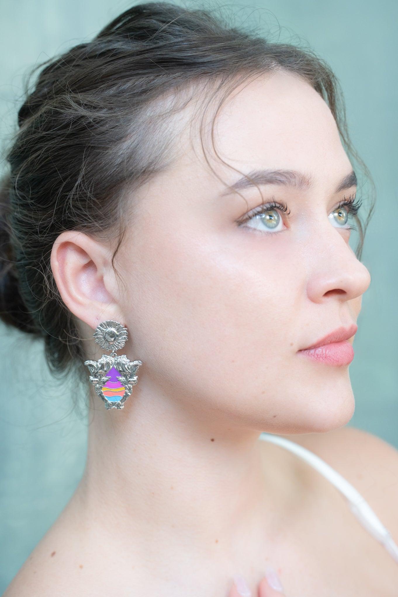 "Tomorrow's Glory" Earrings - White Rhodium - Angela Mia Jewelry