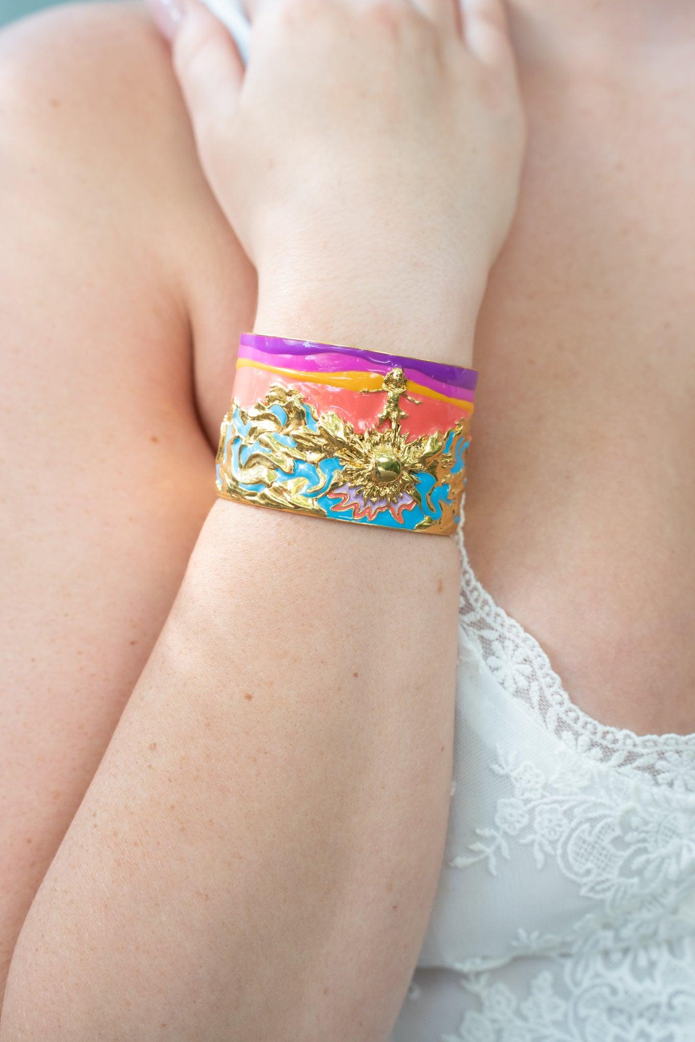 "Tomorrow's Glory" Cuff Bracelet - Gold - Angela Mia Jewelry