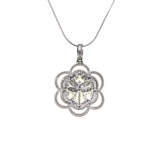 "Fly Away" Pendant - White Rhodium & Ivory