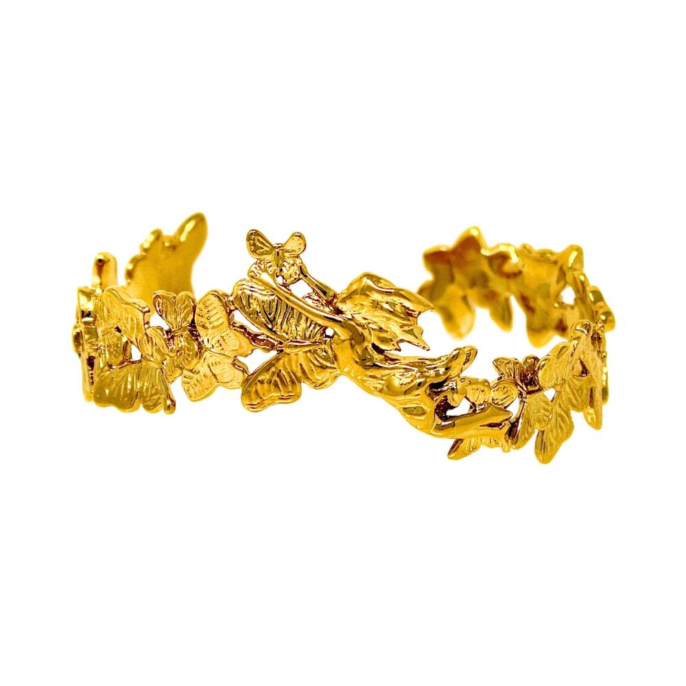 "Lift Her with Butterflies" Bracelet - Gold - Angela Mia Jewelry